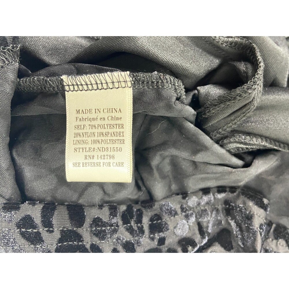 New In Collection Women Large Mini Dress Black Leopard Pattern Flow Skirt NWT - Picture 6 of 8